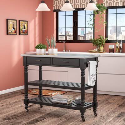 Birch Lane Fitzhugh Kitchen Island Base Finish: Black