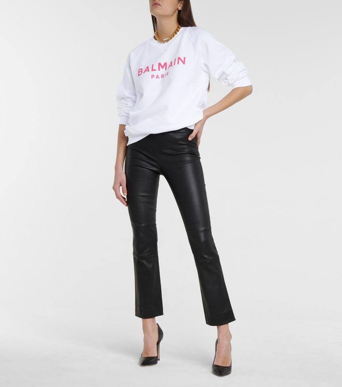 Balmain Logo Cotton Jersey Sweatshirt - White - Sweatshirts