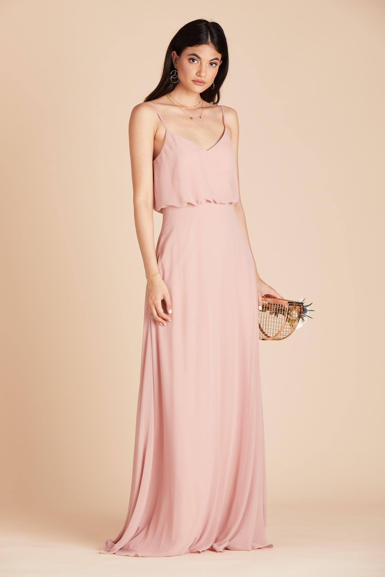 Birdy Grey Gwennie Chiffon Bridesmaid Dress in Dusty Rose XL / Dusty Rose / No Slit
