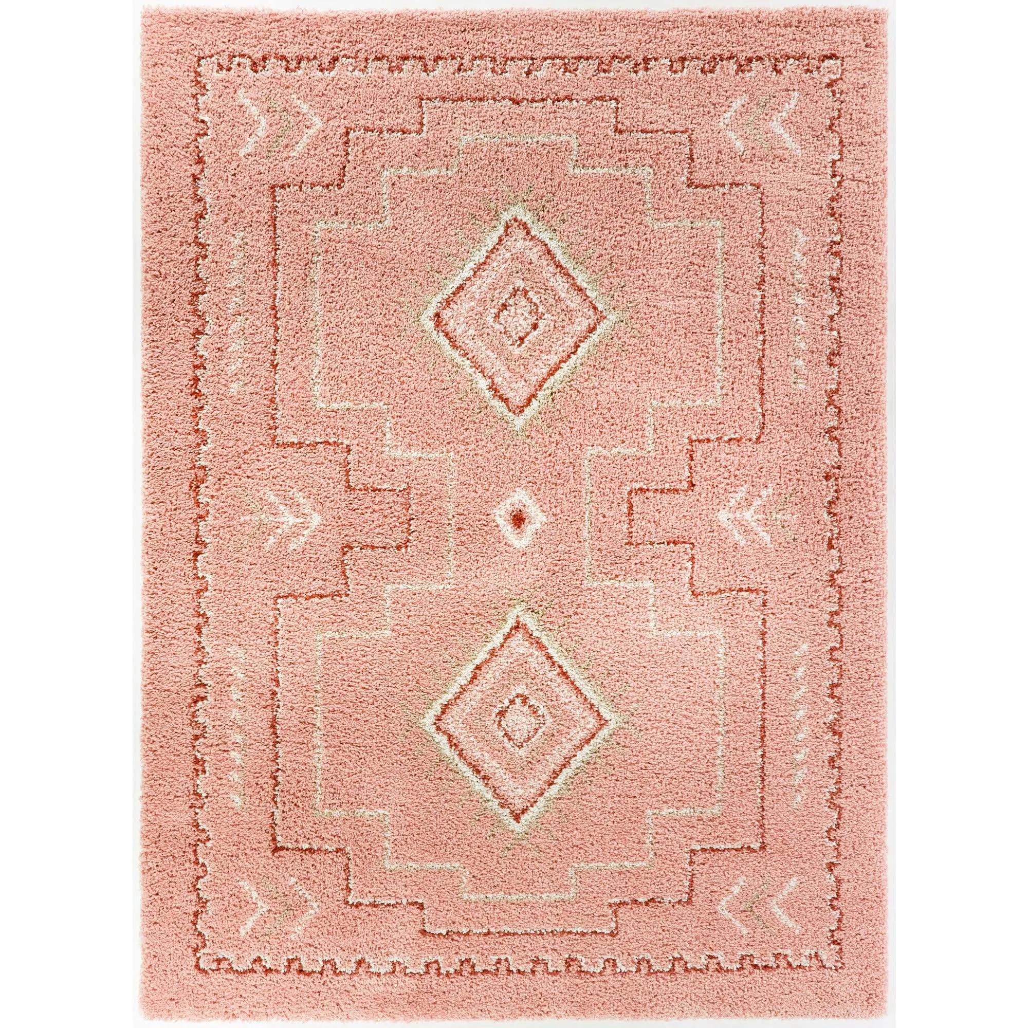 Balta Bandele Pink 5 ft. x 7 ft. Berber Shag Area Rug