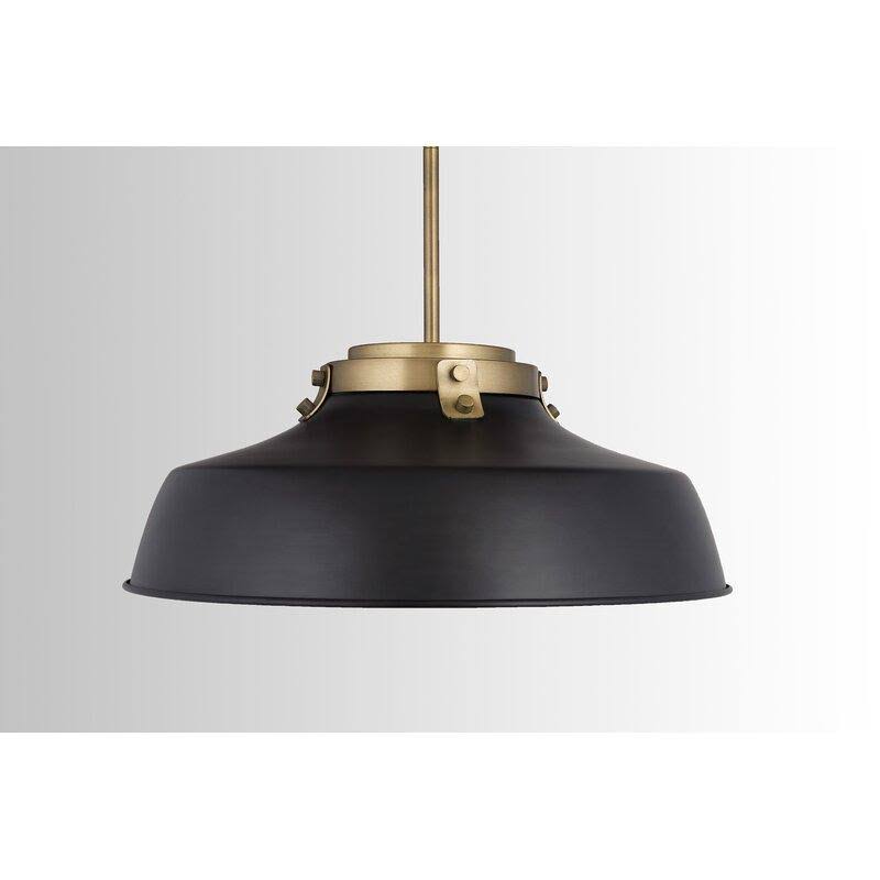 1-Light Single Dome Pendant Aged Brass