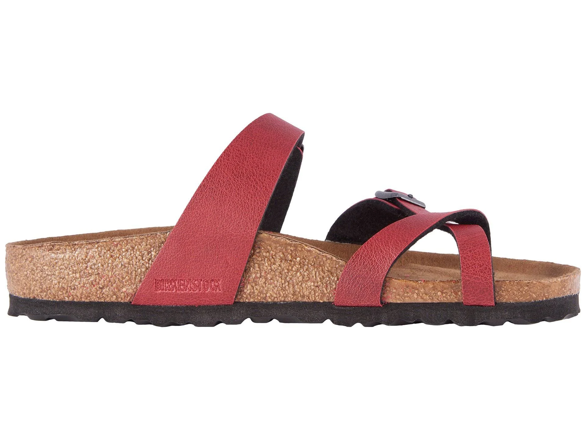 Birkenstock Mayari Vegan Women's Sandals Bordeaux Pull Up Birko-Flor : 38 (US Women's 7-7.5) Regular