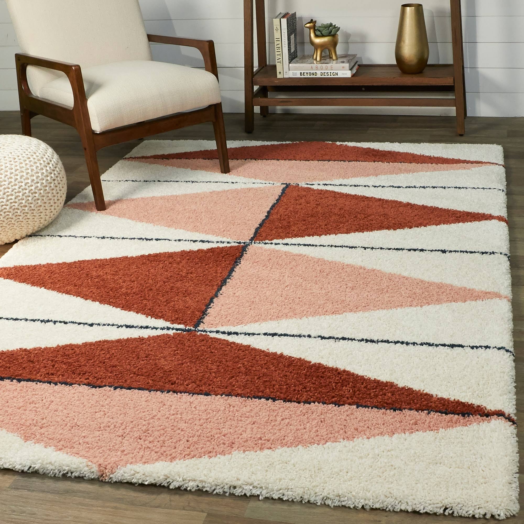 BALTA Levine Orange 3 ft. x 7 ft. Geometric Shag Runner Rug