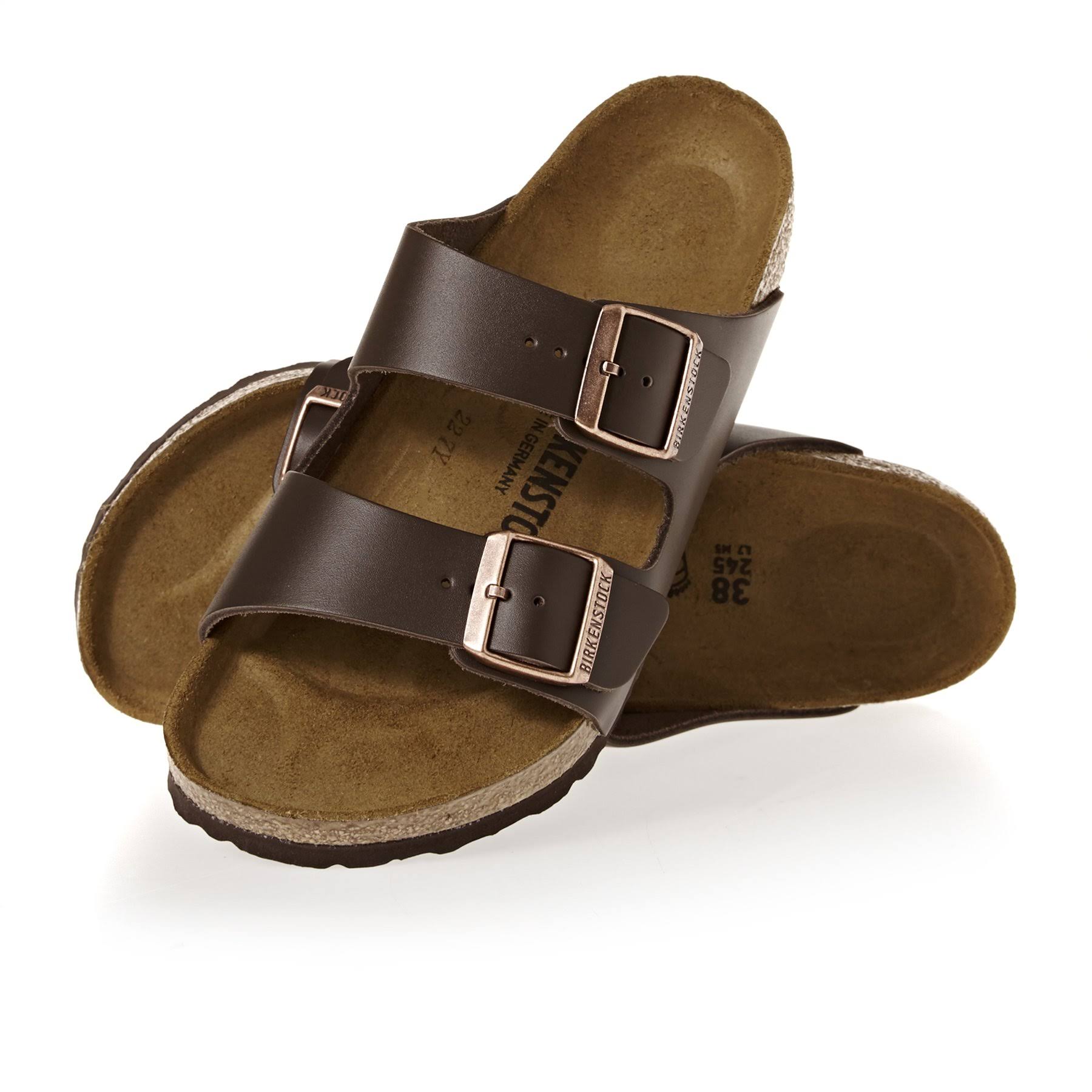 Birkenstock Leather Sandals Arizona Dark Brown / 40