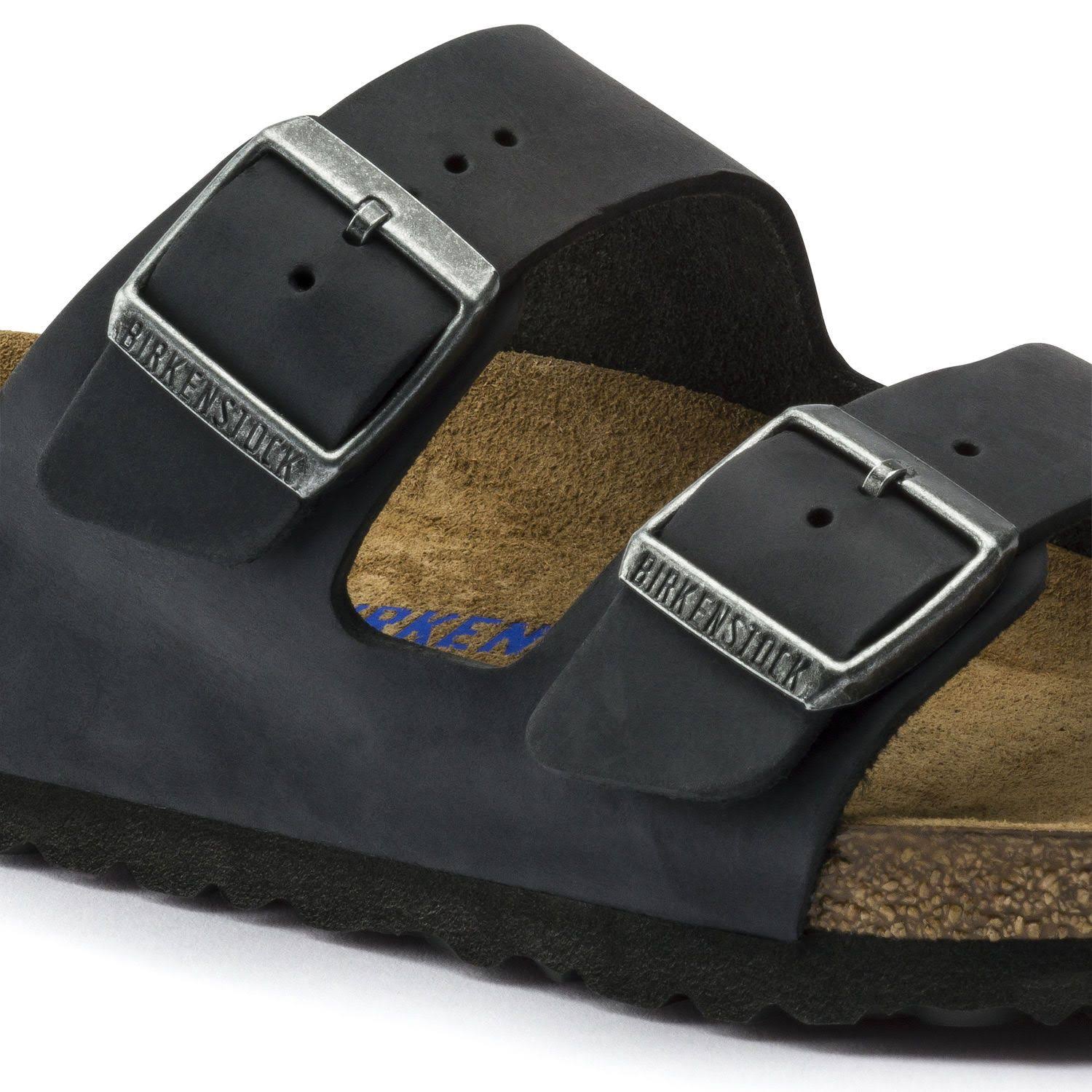 Birkenstock Arizona Soft Footbed Sandal - 45 - Black Oiled Leather
