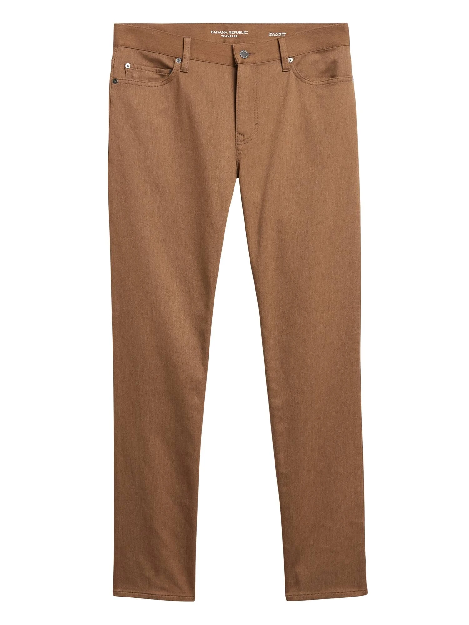 Banana Republic Men's Slim Heathered Traveler Pant Camel Tall Size 34W 36L