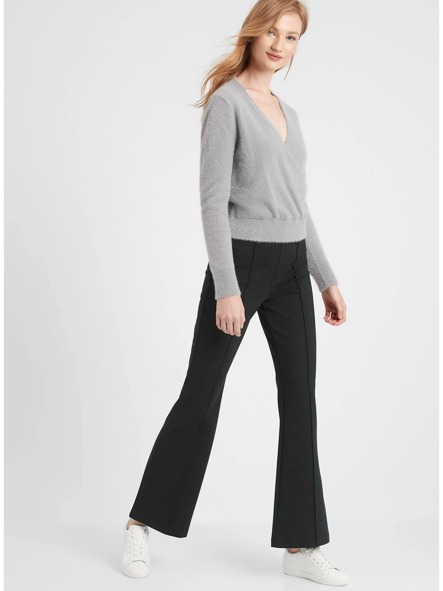 Women's Eyelash Wrap Sweater Heather Grey