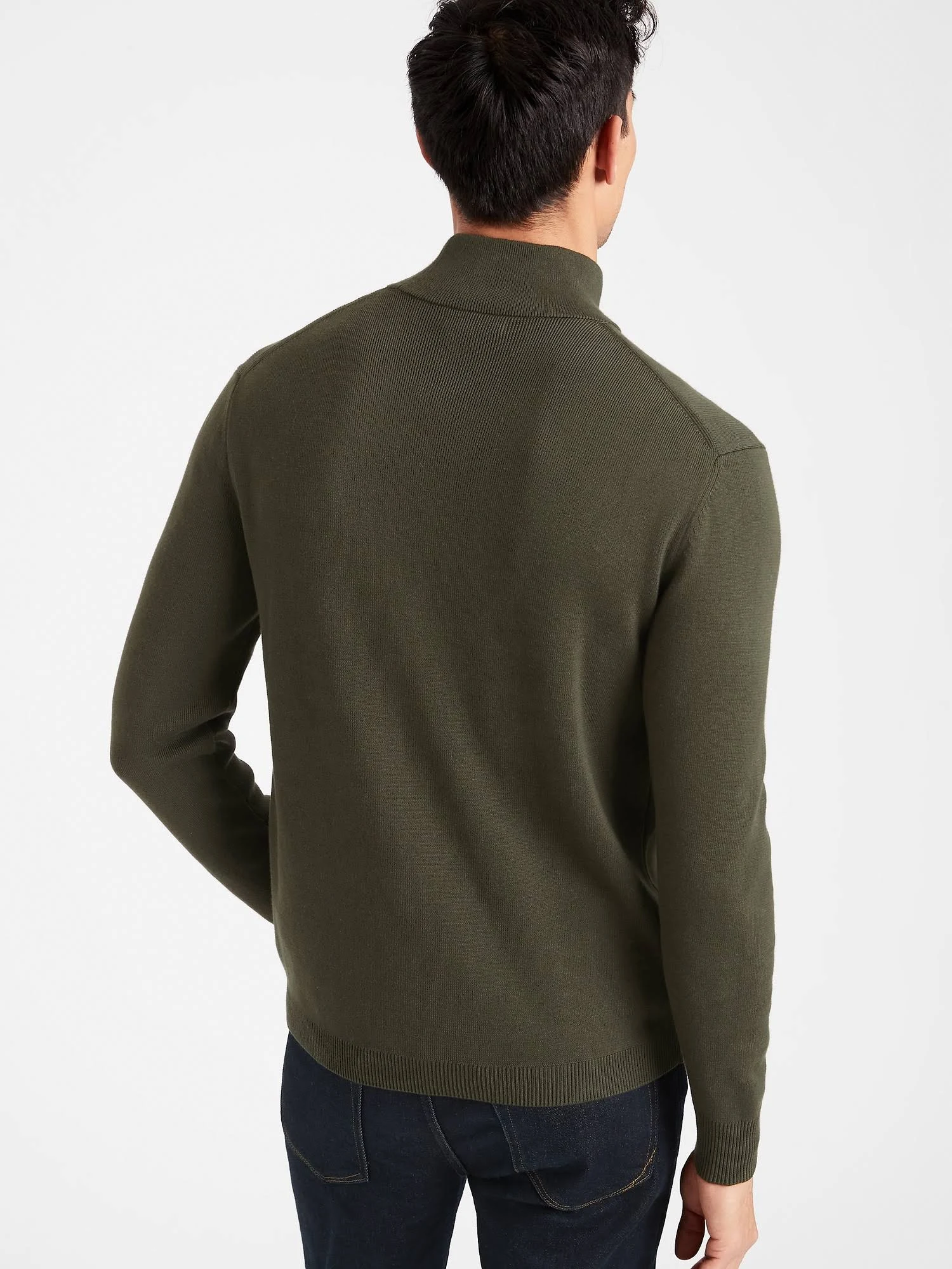 Banana Republic Men's Supima Mock-Neck Sweater So Shady Green Size M