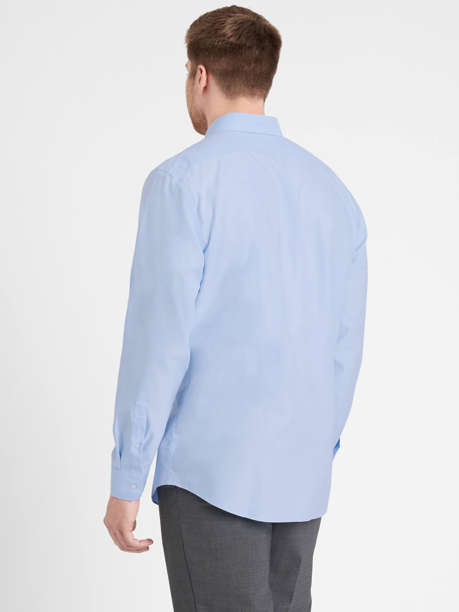 Banana Republic Men's Slim-Fit Hi-Dri Dress Shirt French Blue Tall Size XXL