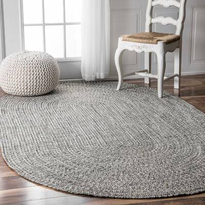 Kilkenny Handmade Braided Off White Indoor / Outdoor Rug Birch Lane Rug Size: Oval 6& x 9&