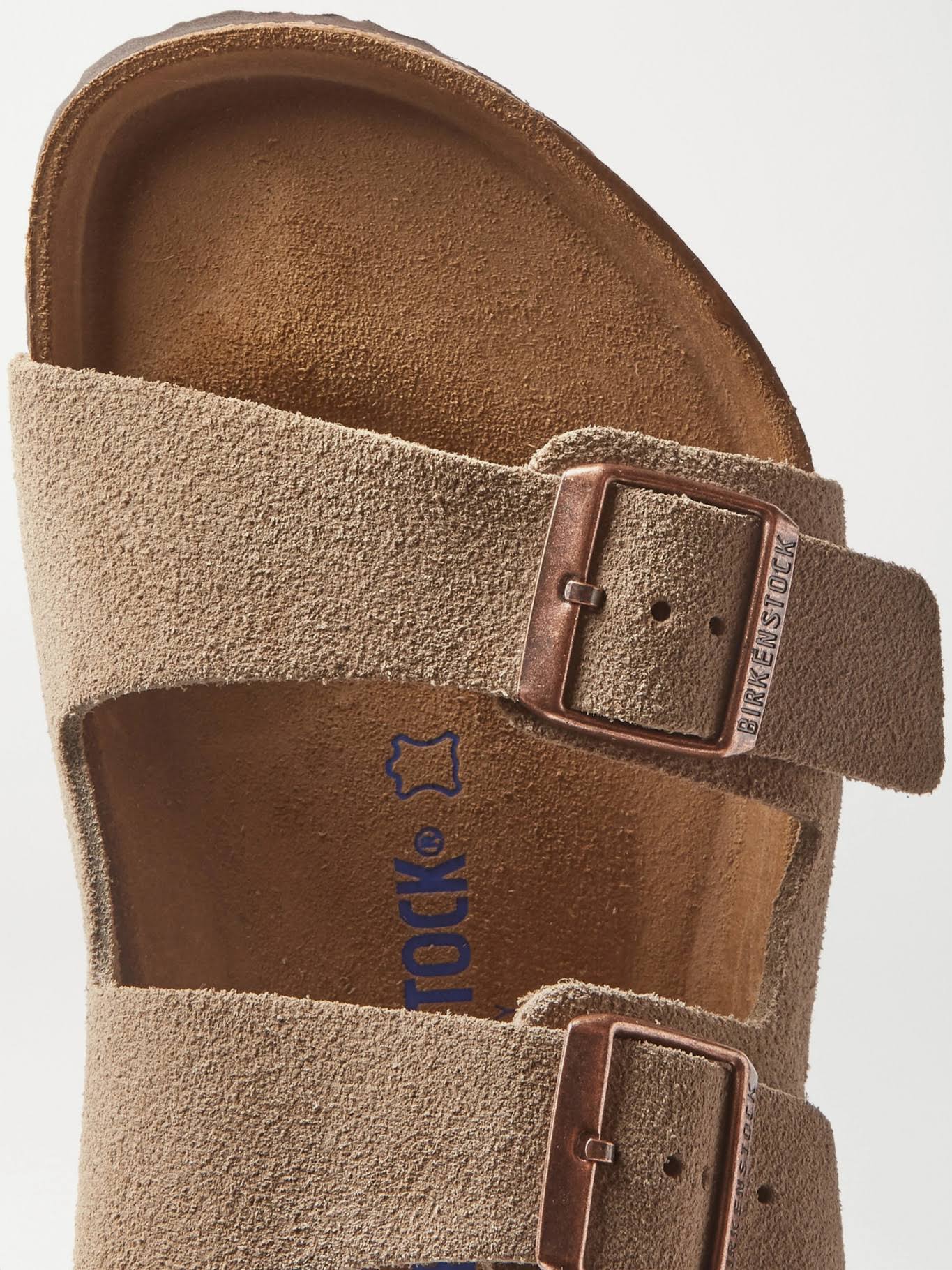 Birkenstock Arizona Suede Soft Footbed Sandals - Taupe