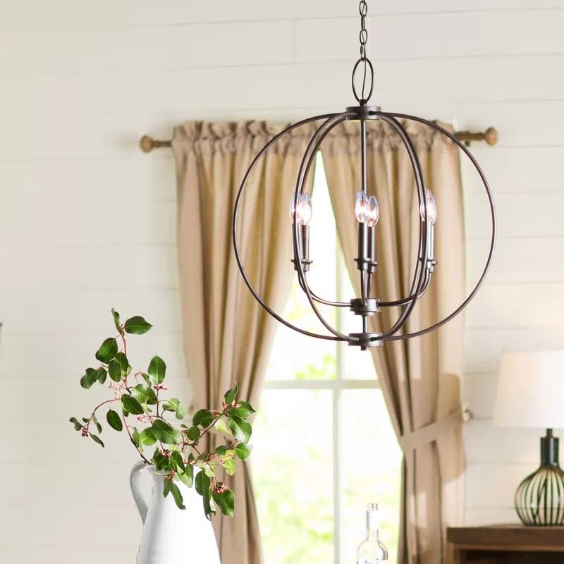 Naomie 6 - Light Candle Style Globe Chandelier Finish: Bronze