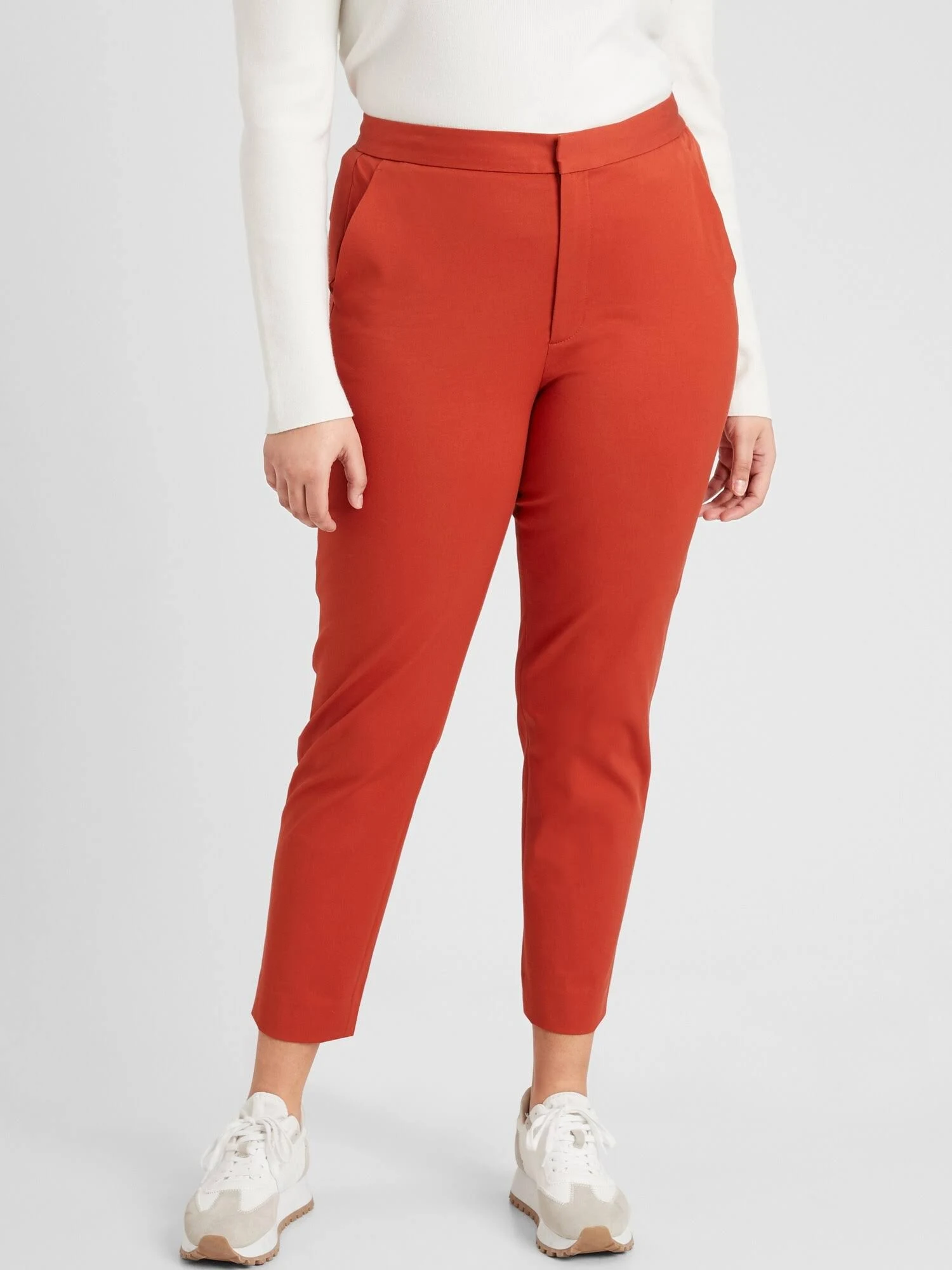 Women's High Rise Slim Ankle Bi-Stretch Pant Rust