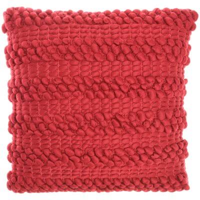 Valerie Square Pillow Cover & Insert Sand & Stable Color: Red, Size: 17x22H x 17x22W