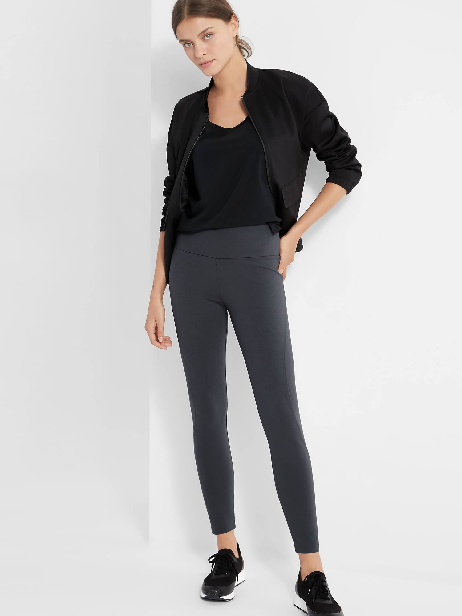 Banana Republic Women's High-Rise Ponte 7/8 Legging Charcoal Gray Size XL