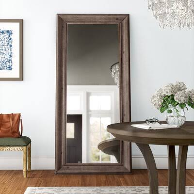 Harlingen Traditional Rustic Beveled Leaner Full Length Mirror
