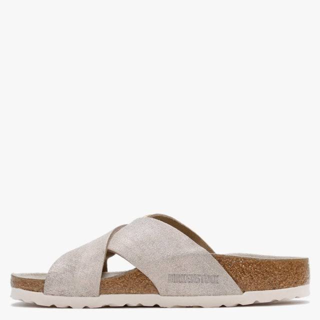 Birkenstock Siena Big Buckle Washes Metallic Rose Gold Leather Mules S