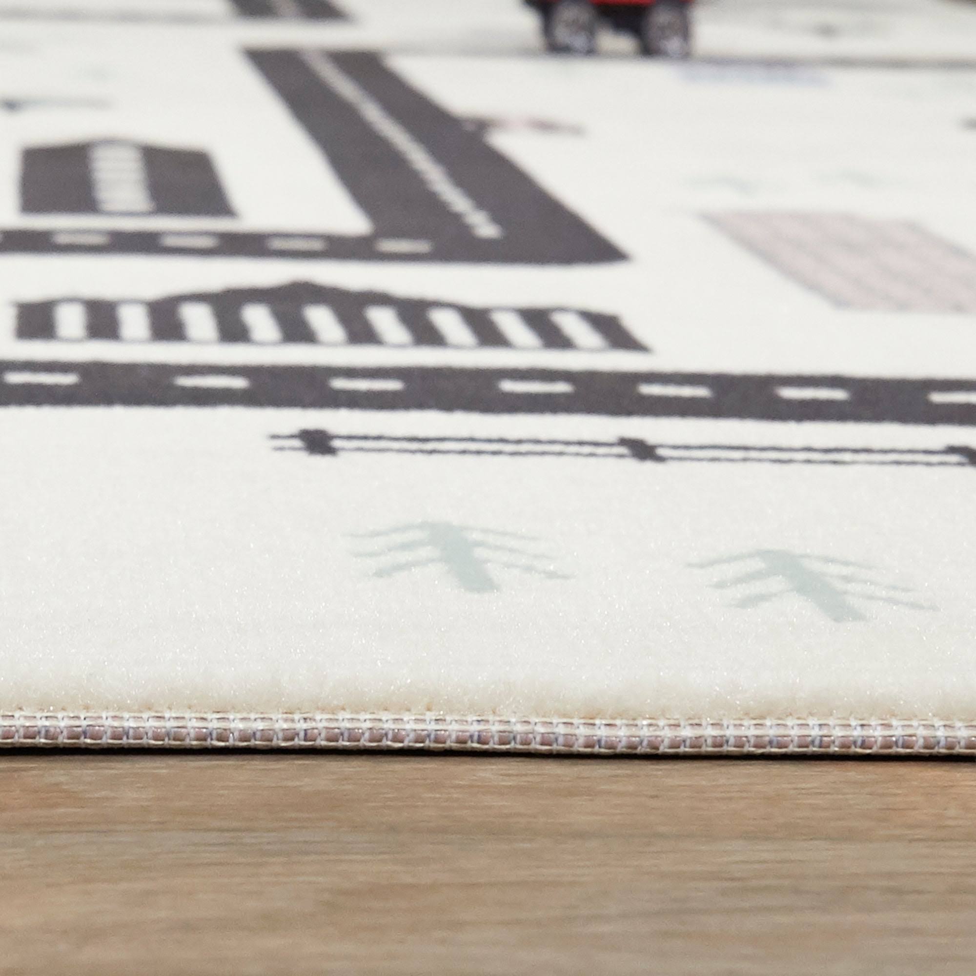 BALTA Urban Adventure Road Ivory/Black 4 ft. x 6 ft. Area Rug
