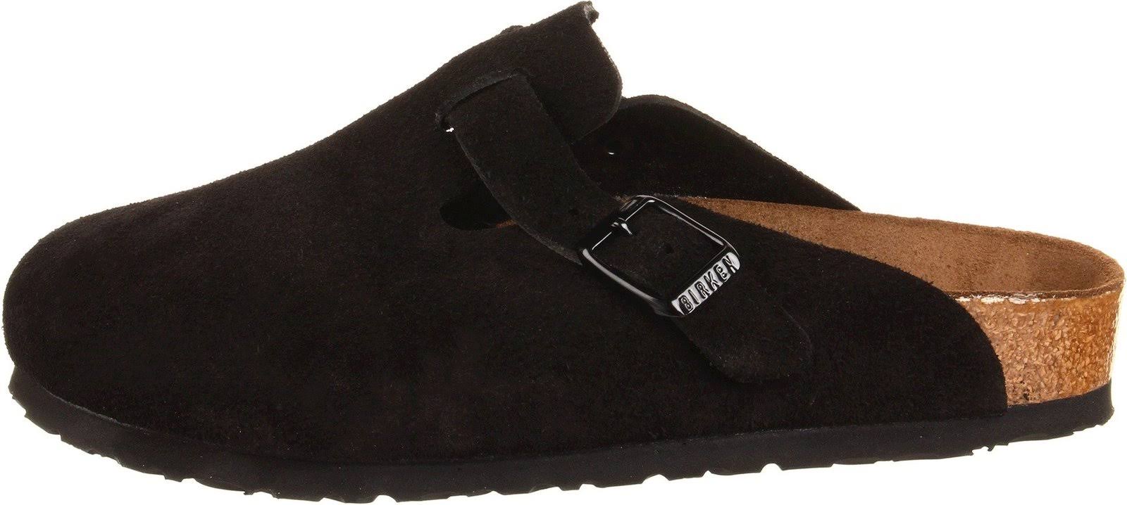 Birkenstock Boston Soft Footbed Clog - 43 - Black Suede