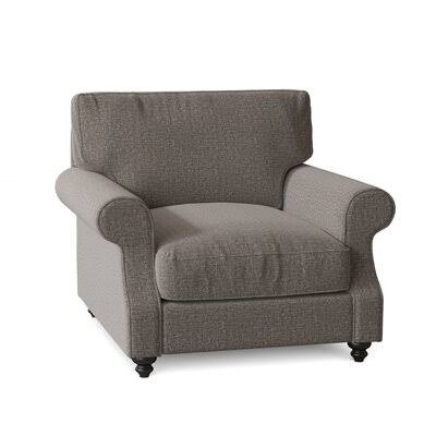 Huxley 39x22 Wide Down Cushion Armchair Birch Lane Body Fabric: Sustain Dursky Charcoal, Leg Color: Black Walnut