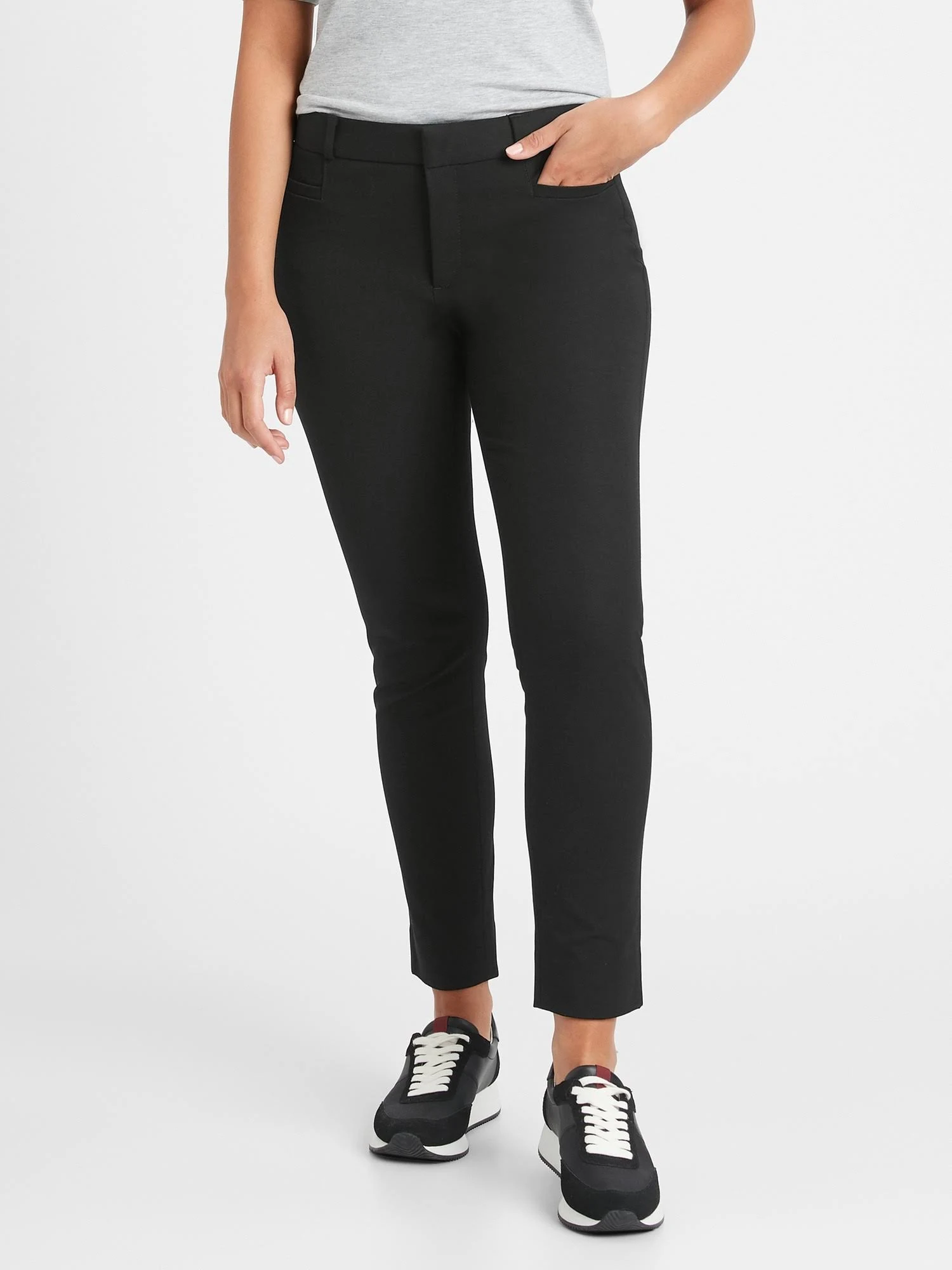 Banana Republic Women's Curvy Mid-Rise Skinny Sloan Pant Black Size 2 Long