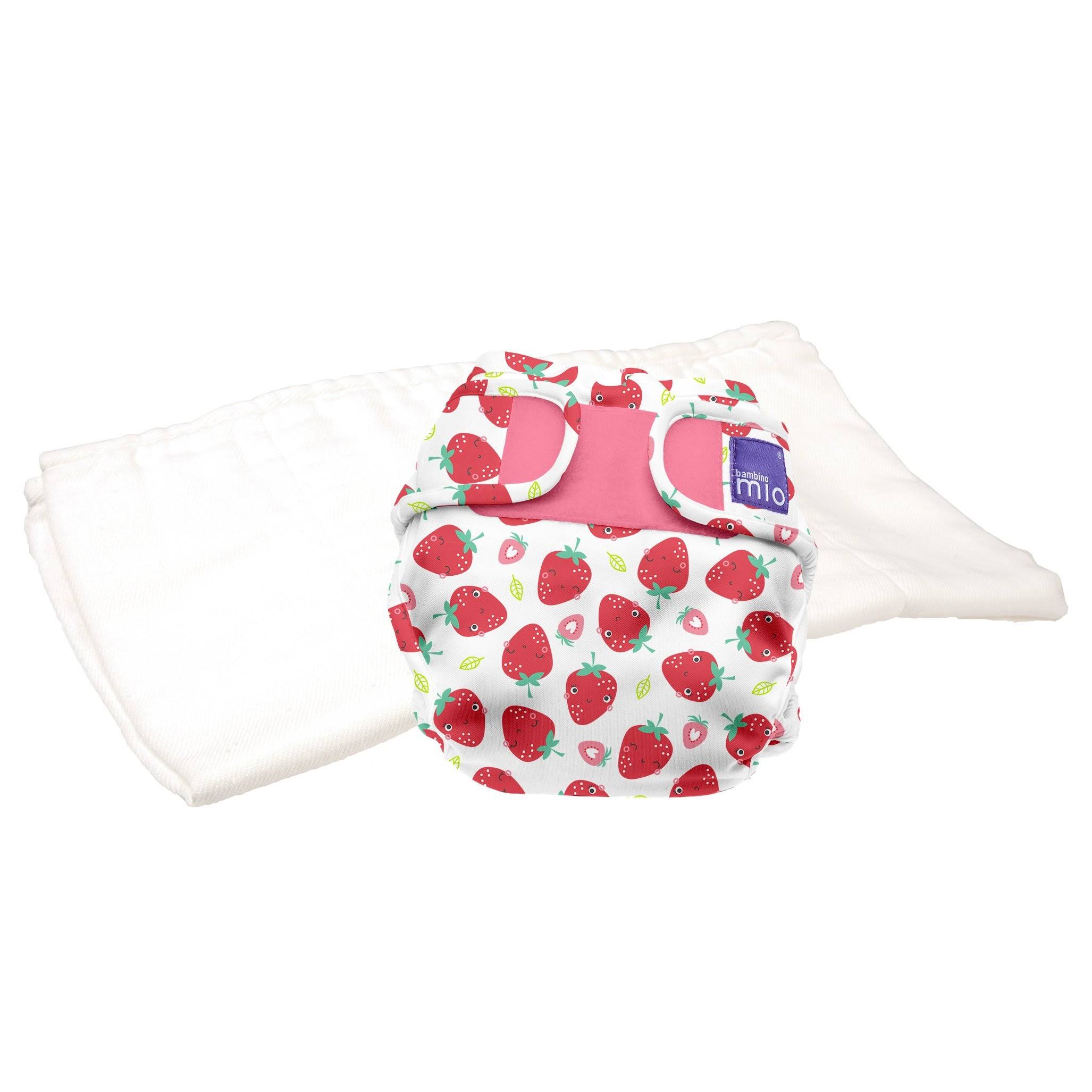 Bambino Mio mioduo Two-Piece Cloth Diaper, Strawberry Cream / Size One