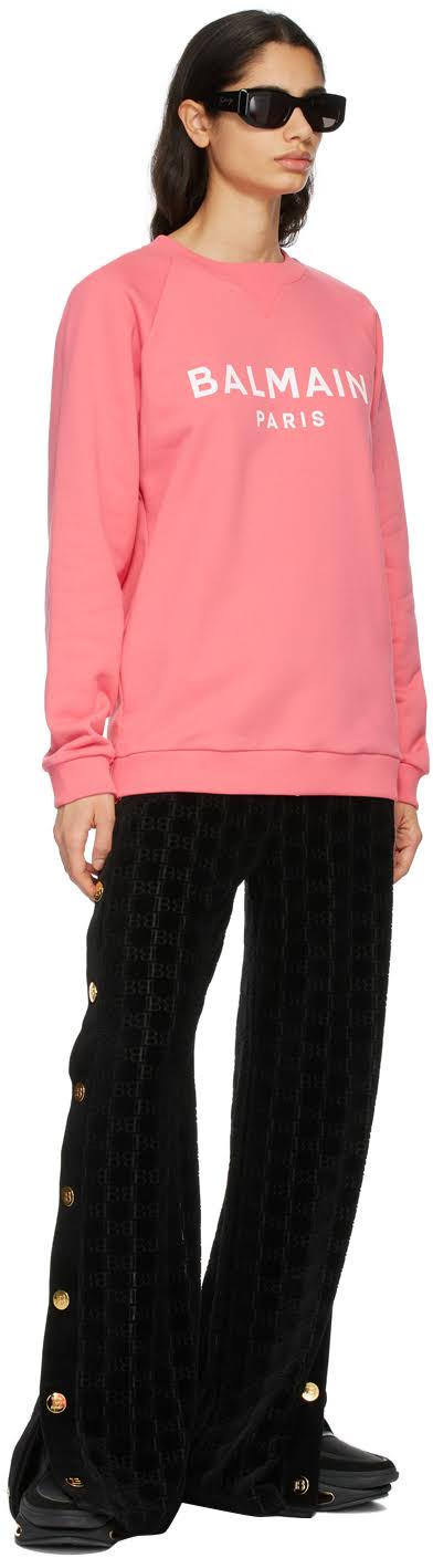 Balmain Branded Sweatshirt Pink - Pink - Sweatshirts