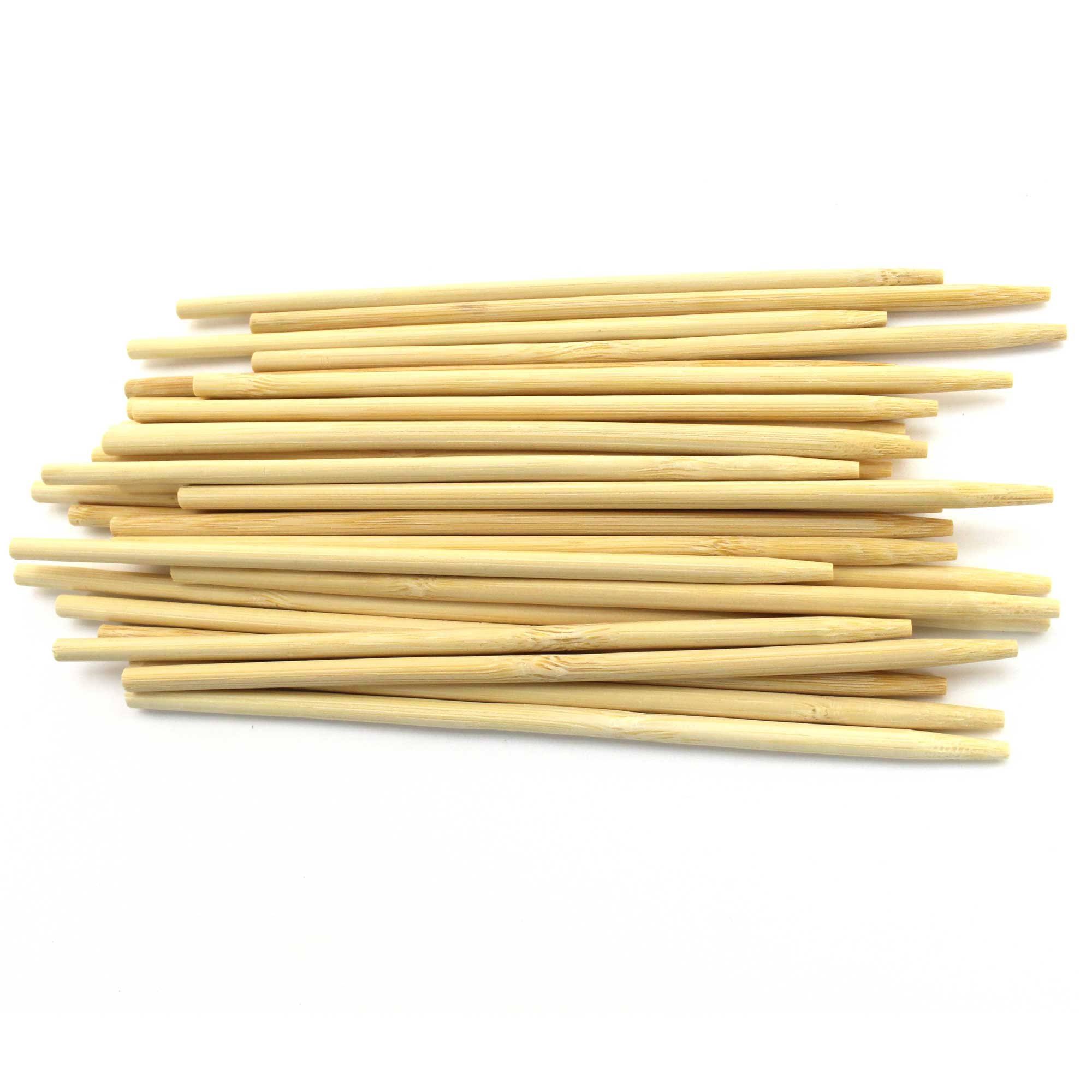 BambooMN 5.5 inch 5mm Thick Semi Point Food Caramel Candy Apple Corn Dog Garden Bamboo Skewers, 1000 Pieces