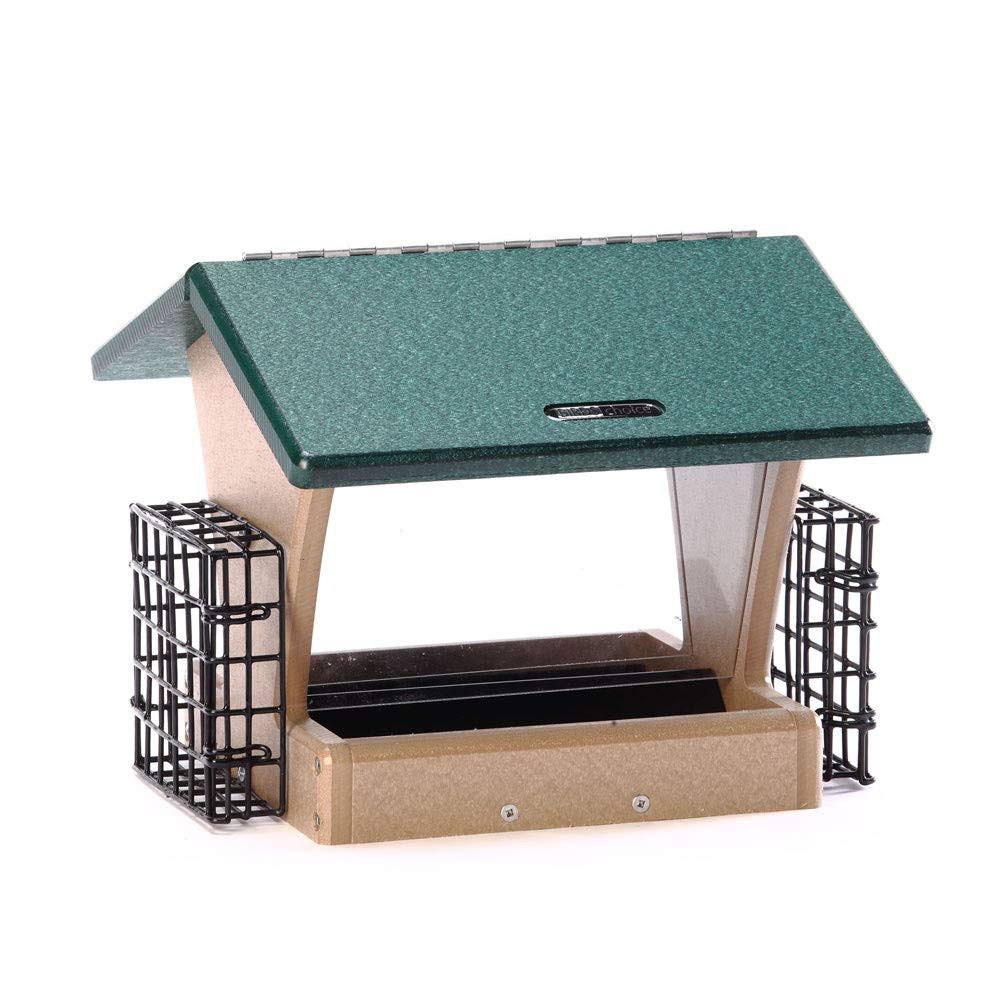Birds Choice 4 Quart 2-Sided Recycled Hopper Bird Feeder