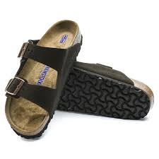 Birkenstock Unisex Arizona Suede with Soft Footbed Sandal, Mocha, M 6.5/W 8.5