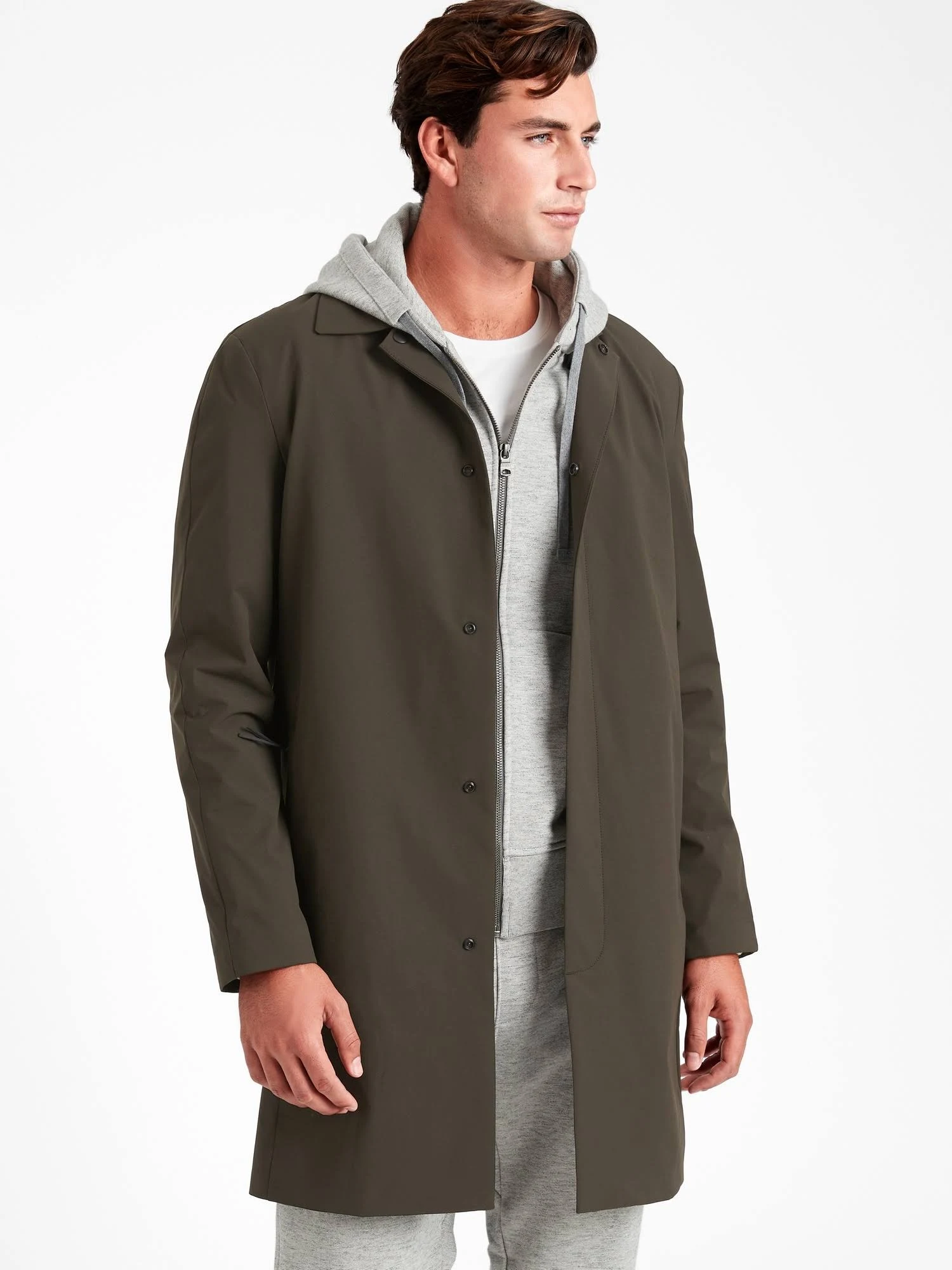 Banana Republic Men's Motion Tech Rain Coat Dark Pine Green Size L