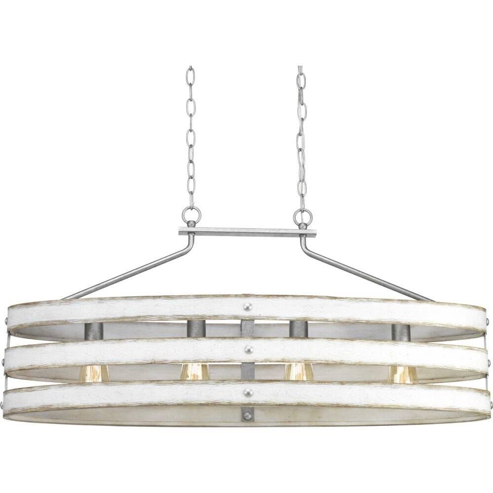 Kowalski 4 - Light Unique / Statement Linear Chandelier Finish: Graphite, Shade Color: Weathered Gray