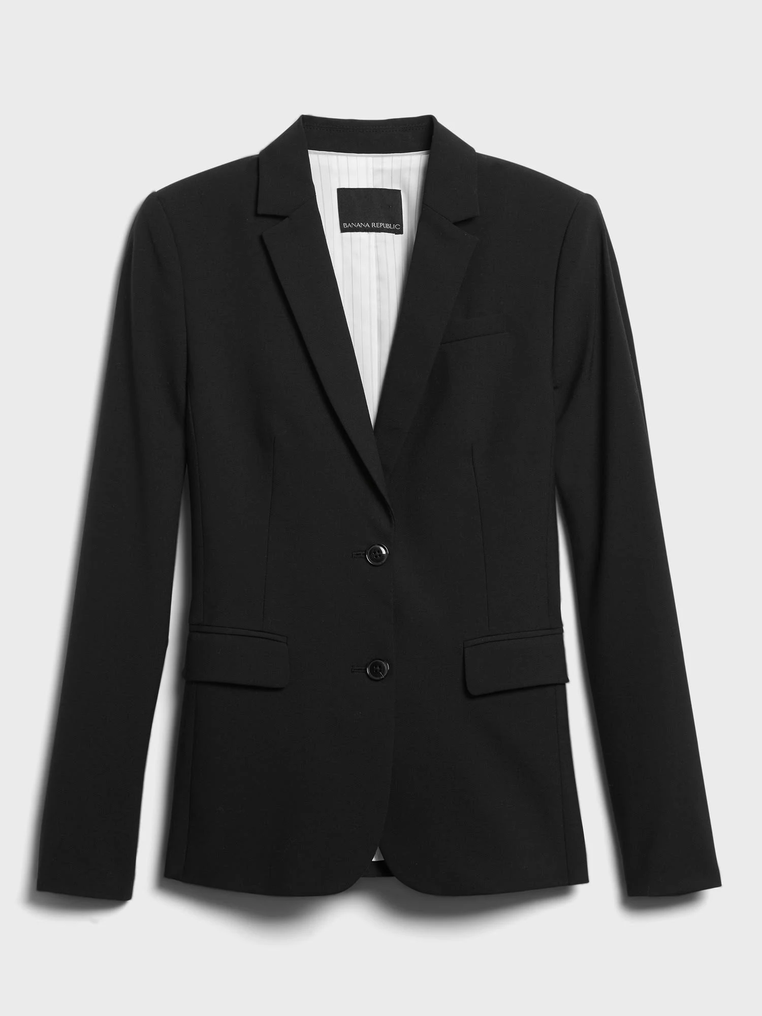 Banana Republic Women's Long and Lean-Fit Lightweight Wool Blazer Black Size 0