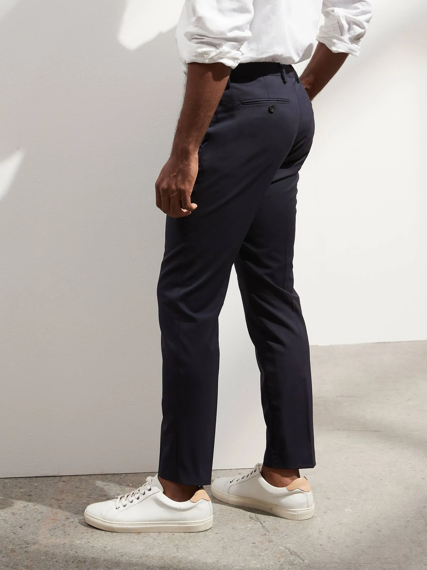 Banana Republic Men's Slim Solid Italian Wool Suit Pant Navy Tall Size 40W 36L