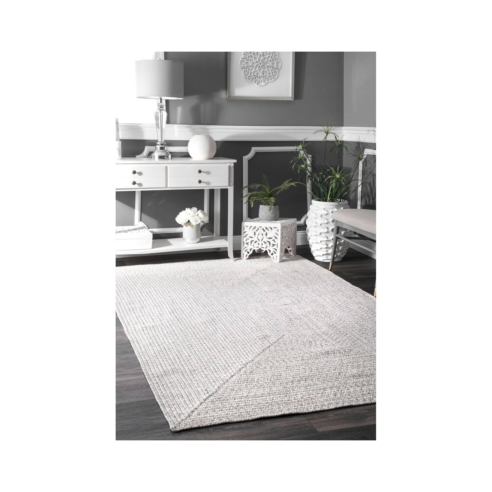 nuLOOM Lefebvre Braided Indoor/Outdoor Area Rug, 6& Round, Ivory