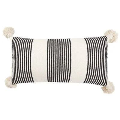 Martz Cotton Lumbar Pillow Cover & Insert Color: Black