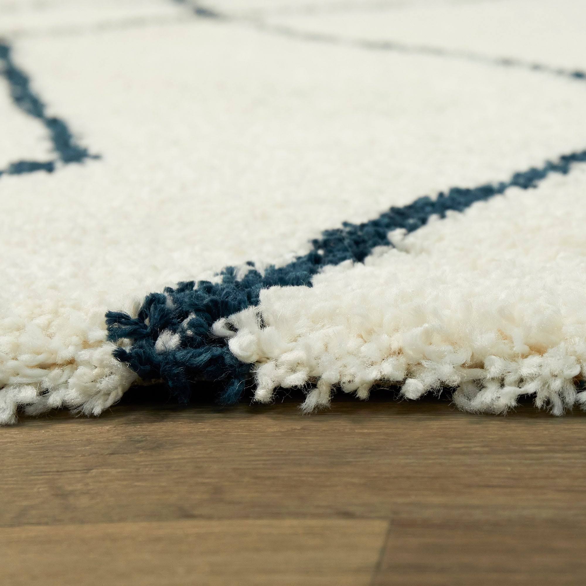 BALTA Ayden Navy 5 ft. x 7 ft. Abstract Shag Area Rug, Blue