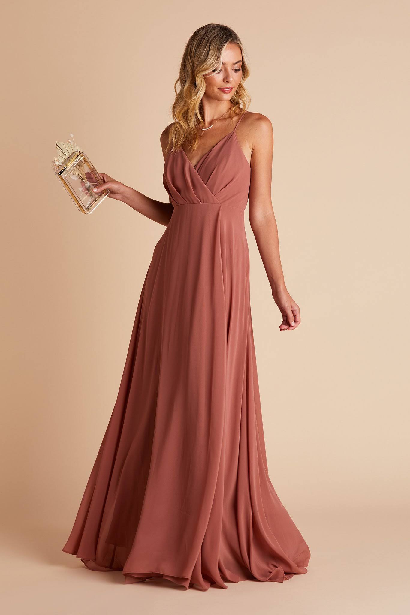 Kaia Chiffon Bridesmaid Dress in Desert Rose S / Desert Rose