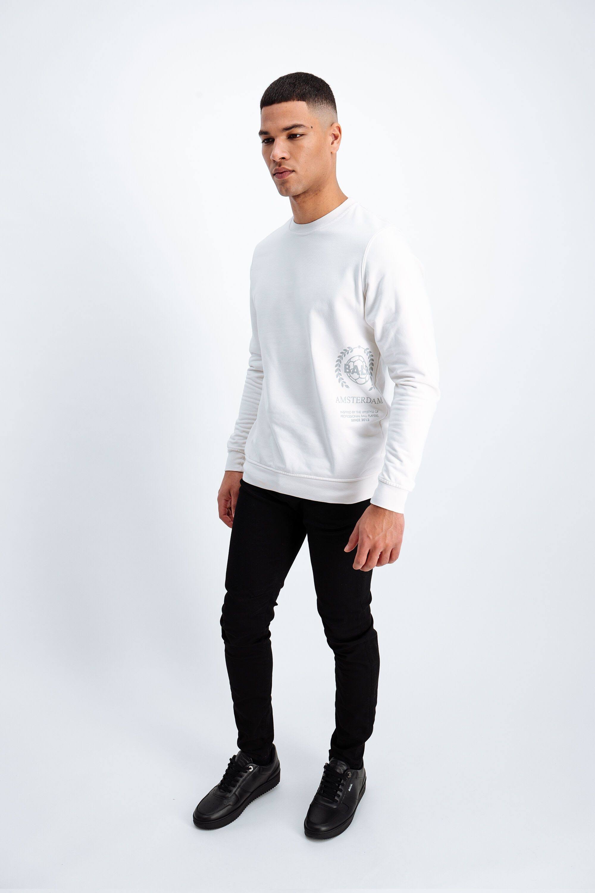 BALR. Crest Print Amsterdam Straight Crewneck Nimbus Cloud (M)