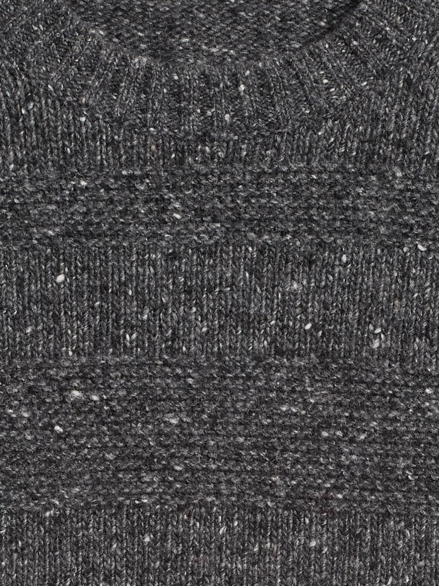Banana Republic Women's Textured-Stripe Sweater Heather Charcoal Gray Size M
