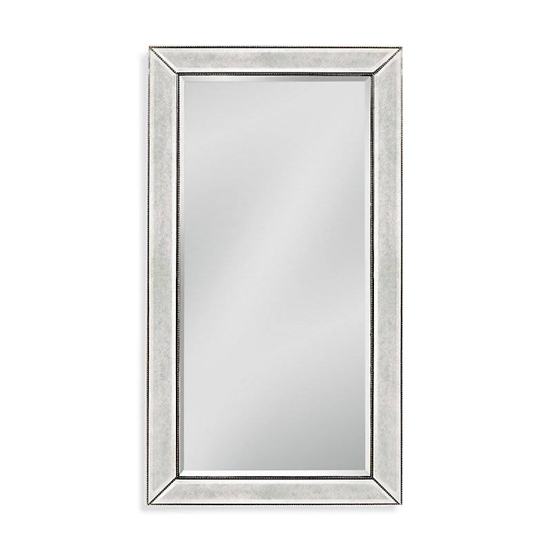 Durr Rectangle Antique Silver Asian Hardwood Wall Mirror