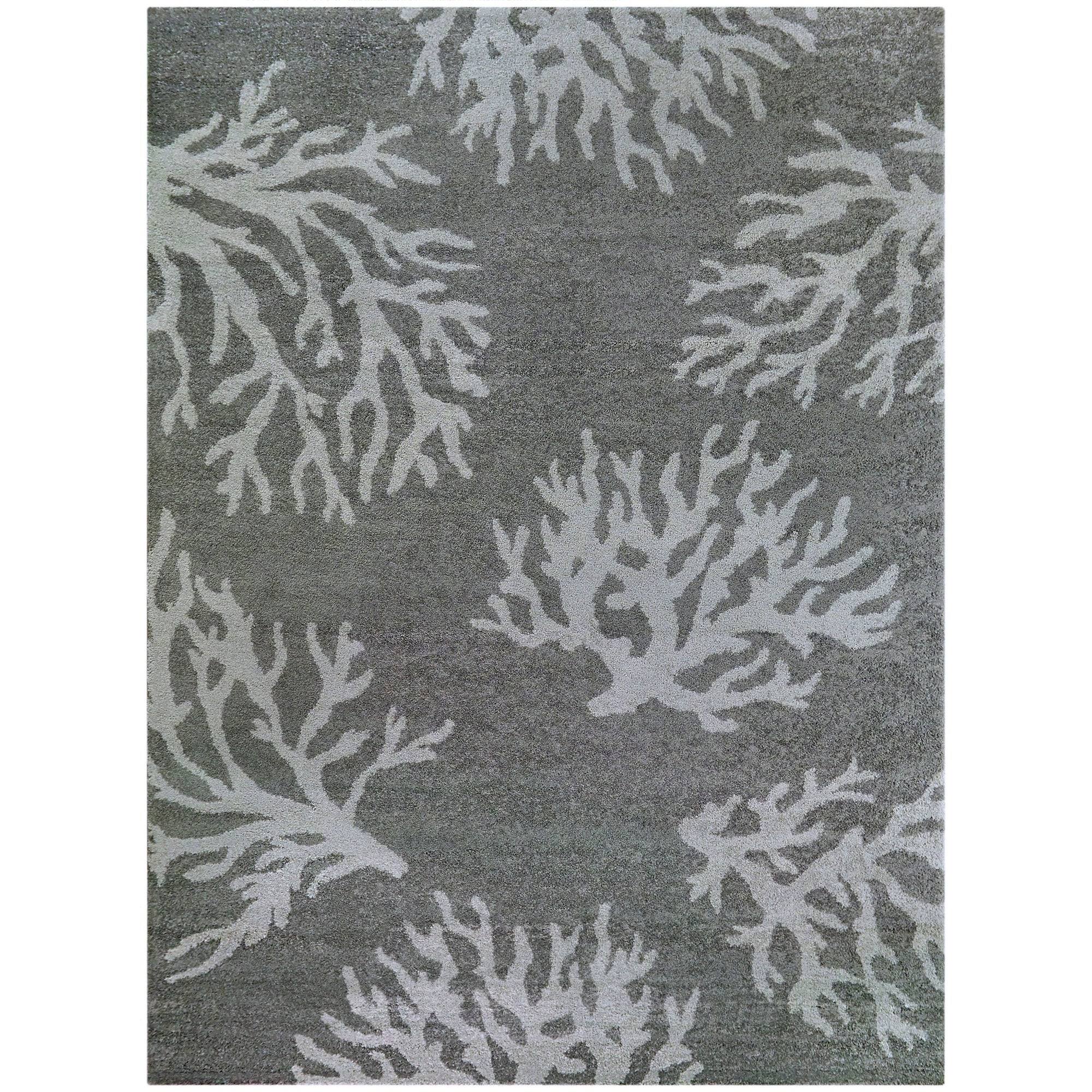 BALTA Caistor Blue 8 ft. x 10 ft. Coastal Coral Print Area Rug