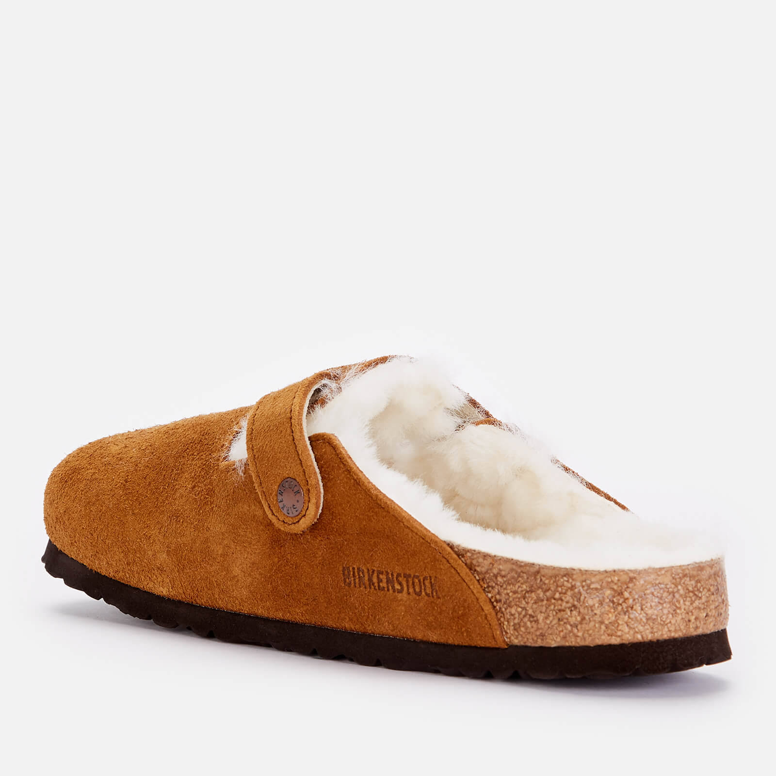 Birkenstock Boston Suede Leather Mink Shearling Clogs
