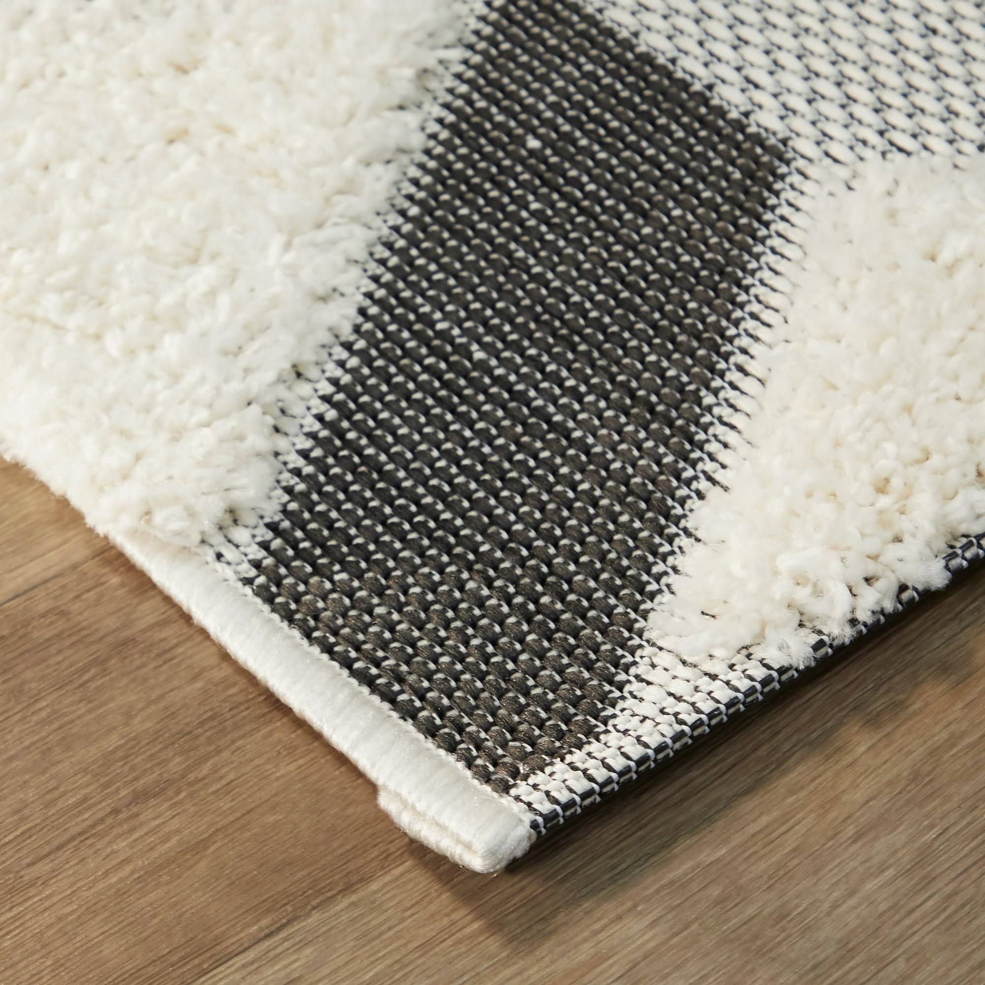 BALTA Soller White 8 ft. x 10 ft. Geometric Shag Area Rug