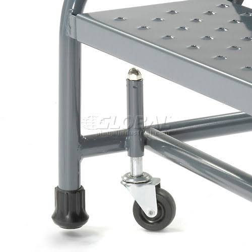 Perforated 16x22W 3 Step Steel Rolling Ladder 10x22D Top Step - 318P
