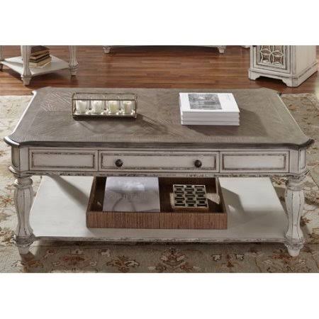 One Allium Way Tavant Rectangular Coffee Table, Gray/White