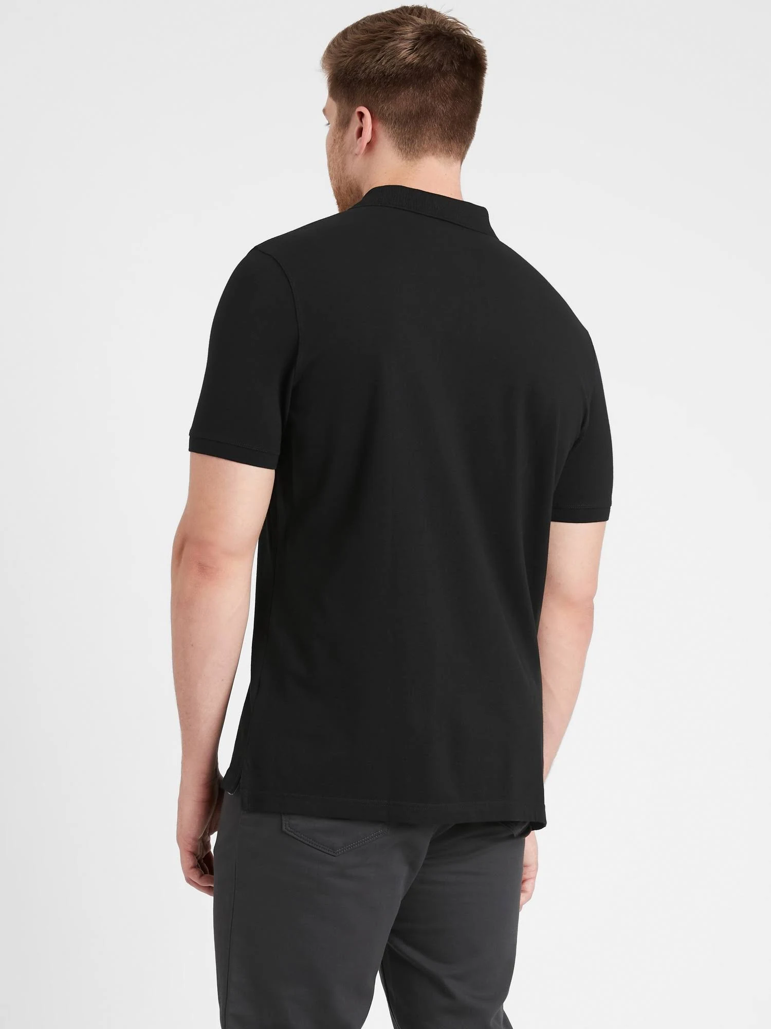 Banana Republic Men's Signature Pique Polo Shirt Black Size M