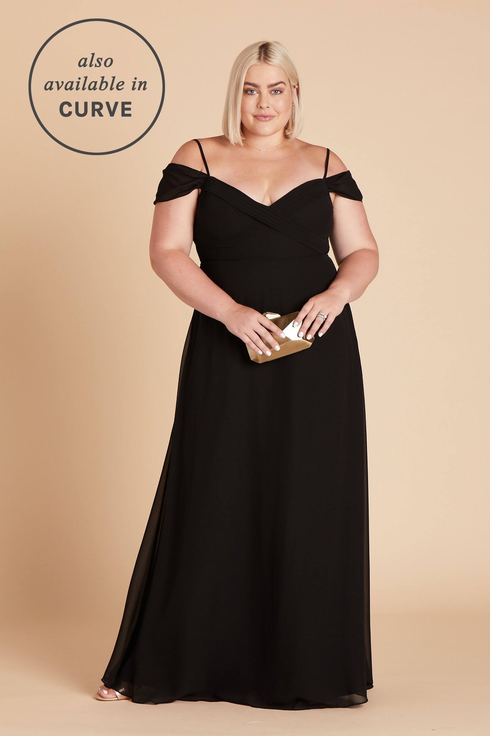 Birdy Grey Spence Convertible Chiffon Bridesmaid Dress in Black L / Black