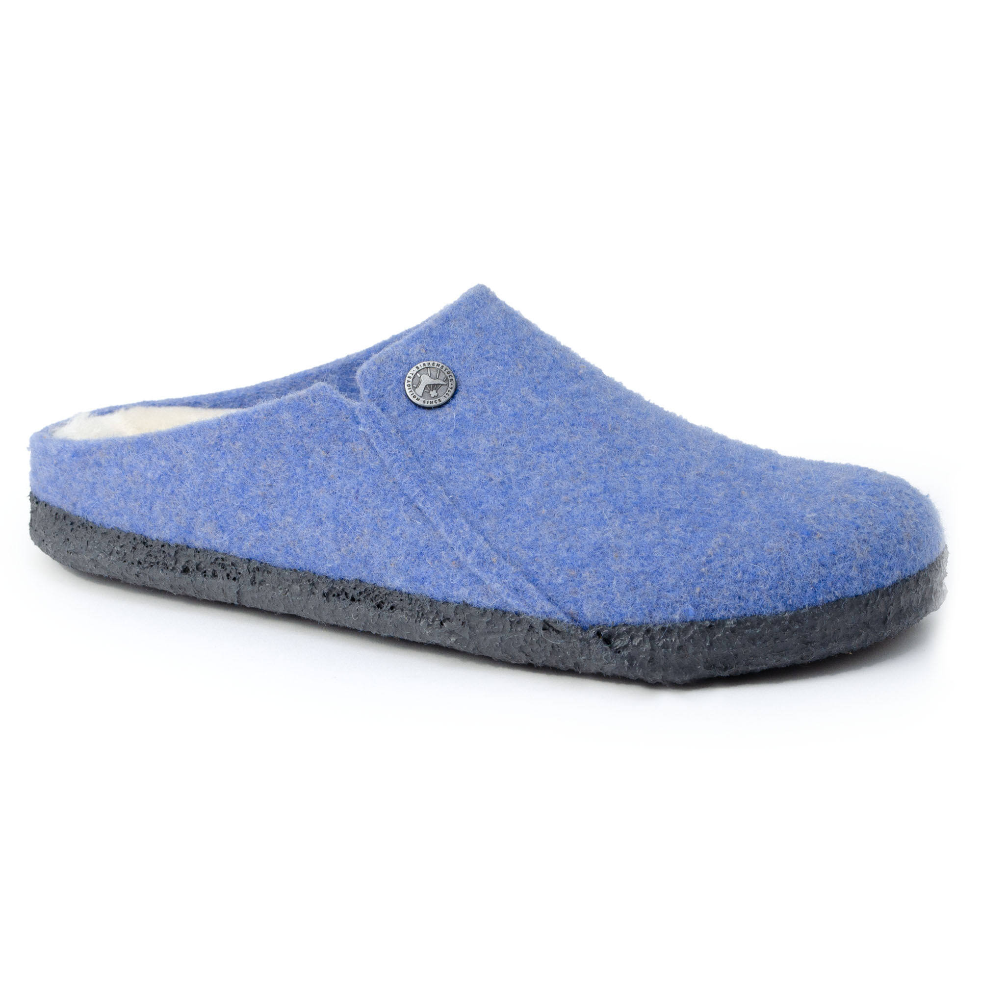 BIRKENSTOCK Zermatt Wool Felt Light Blue Shearling Clogs