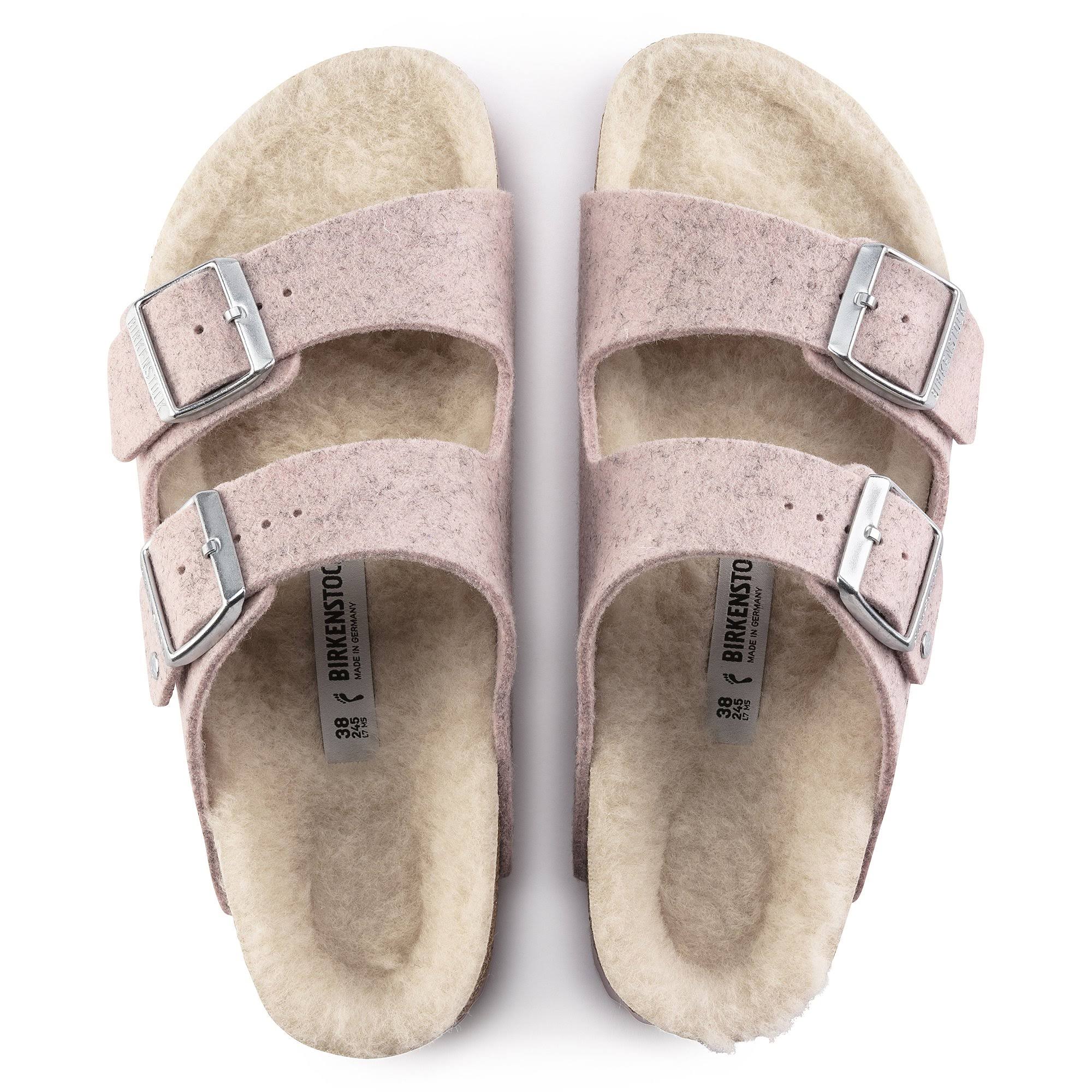 Birkenstock Women's Arizona Pink Wool Shearling